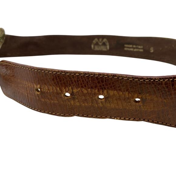 VTG Mixed Media Boho Style Belt Womens Apx Sz Small Suede Metal Gold Tone Buckle main image 5